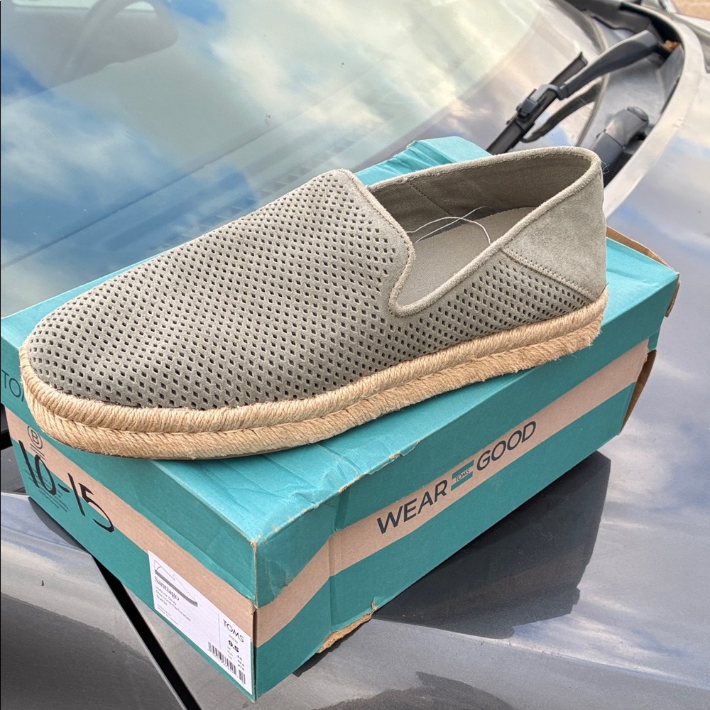 Toms Men's Gray Perforated Slip-On Loafers